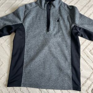 Gray and Black Quarter-Zip Pullover